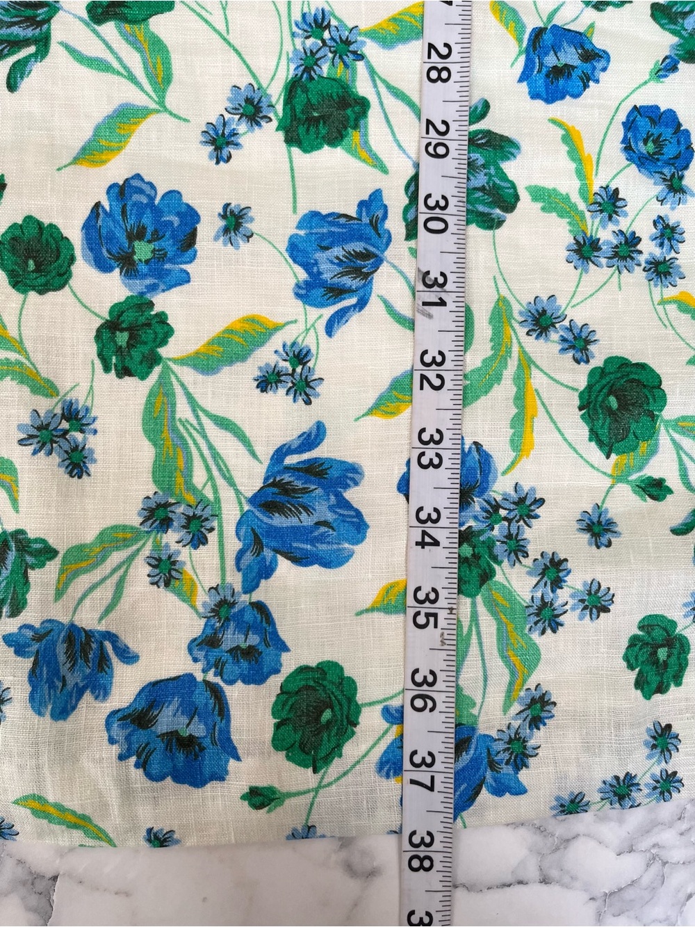 Draper James Blue Green Floral Linen Shift Dress High Neck Ruffle Collar Size XL - Picture 6 of 10